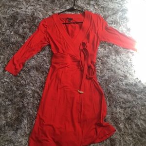 Red Ann Taylor Wrap Dress